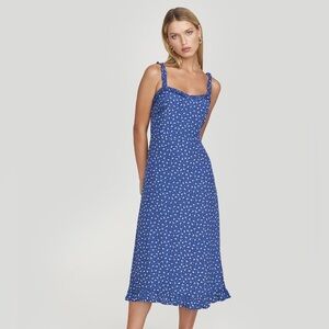 Faithfull the Brand Blue Floral Midi Dress